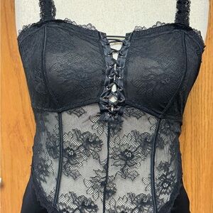 Torrid Elegant Black Lace Corset Bodysuit NWT